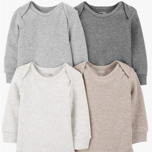 Simple Joys by Carter's Baby 4-pack Soft Thermal Long Sleeve Bodysuits