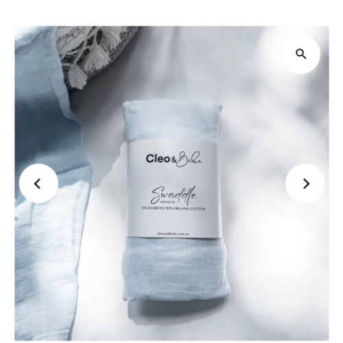 Luxurious Bamboo Cotton Baby Muslin Wrap - Baby Blue