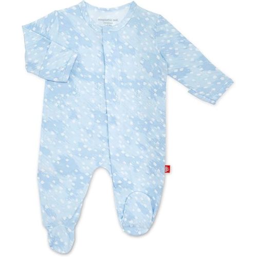 Magnetic Me Footie Pajamas Soft Modal Baby Boys Sleepwear Quick Magnetic Fastener Sleeper Blue Doeskin - PRE
