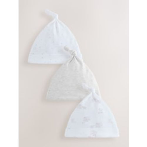 Buy Grey Elephant Baby Tie Top Hats 3 Pack (0-12mths) from Next Australia