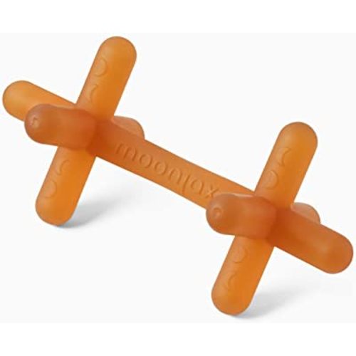 Moonjax Natural Rubber Baby Teething Toys - Baby teether for Infants, Toddlers, Newborns, CPSIA Certified
