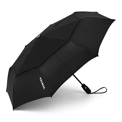 ShedRain Vortex V2 Automatic Compact Folding Windproof Travel Umbrella – Rain & Windproof Vented Double Canopy – Protect from Rain, Sun & Wind - Wind Tunnel Tested to 75 mph