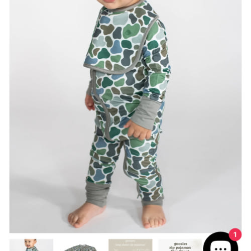 Convertible Zip Pajamas - Pebble Camo (OFC) – Goosies