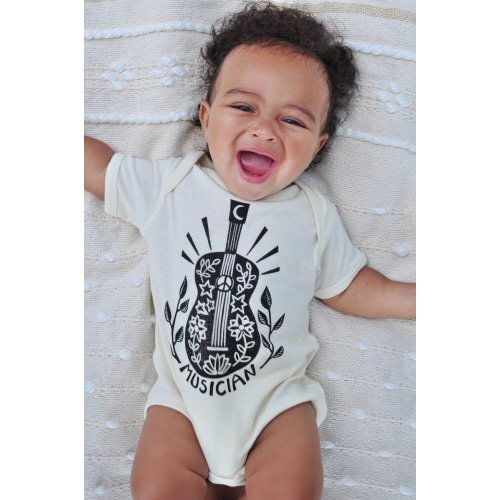 Musician Vibes Baby Bodysuit - Guitar Baby Onesie, Hippie Baby Clothes — Hippie Baby Co