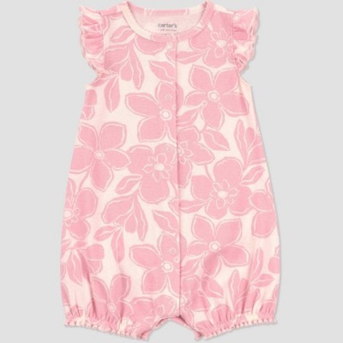 Carter's Just One You® Baby Girls' Floral Romper - Rose Pink/Light Pink 9M