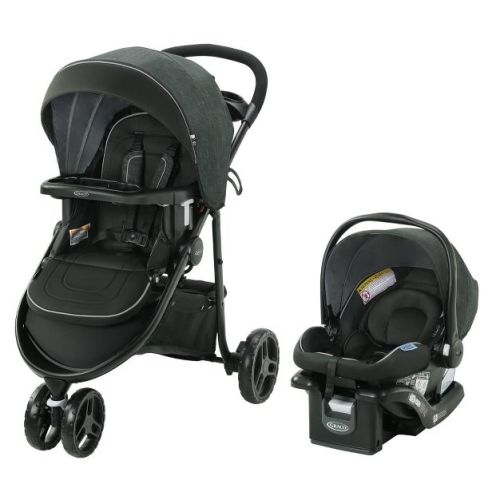 Graco Modes 3 Lite DLX Travel System - West Point: Canopy, Snack Tray, One-Hand Fold, Modular Design