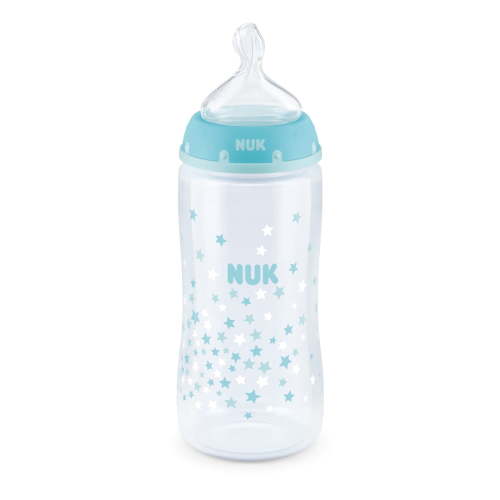 NUK First Choice Smooth Flow Anti-Colic Newborn Baby Bottle, 0+ Months, 10 oz, Blue Stars