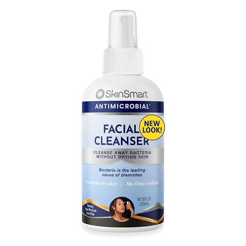 SkinSmart Antimicrobial Facial Cleanser for Breakouts and Blemishes, 8 oz | Hypochlorous Acid Spray for Face Targets Breakout Bacteria to Reduce Skin Irritation and Wash Pores Clean, All Skin Types