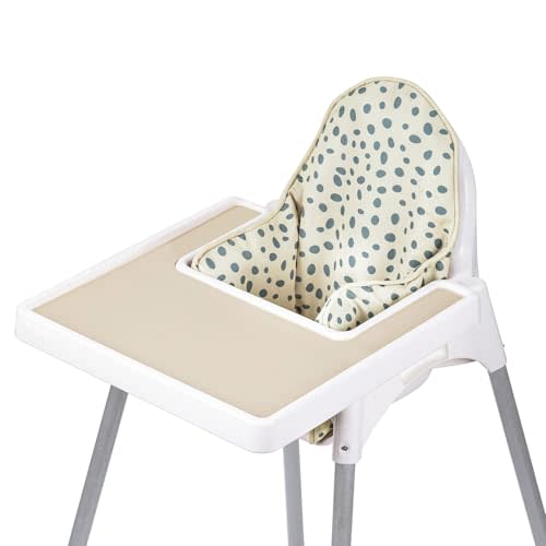 Dadouman Inflatable Supporting Cushion for IKEA High Chair, Baby High Chair Cushion with Colorful Printing, Inflatable Cushion Included (Beige Dots)