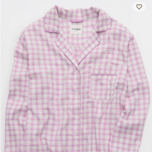 OVERSLEPT by Aerie Seersucker Long Sleeve Shirt