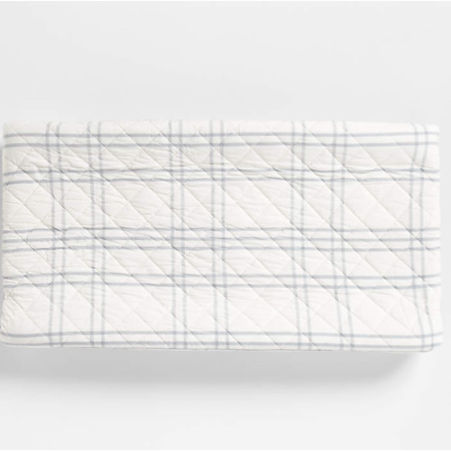 Stax Mist Blue Organic Cotton Baby Changing Pad Cover