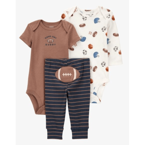 Baby Boy 3-Piece Football Bodysuits & Pant Set | Carter's