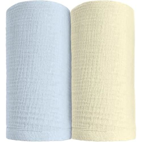 Ultra Soft 100% Cotton Swaddles for Newborns, 2-Pack - Muslin Swaddle Blankets - 47x47 Baby Receiving Blanket - Perfect for Boys & Girls