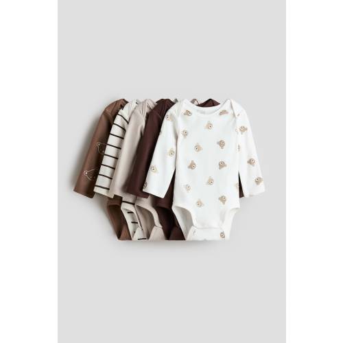 5-PACK COTTON BODYSUITS WITH LAP SHOULDERS
