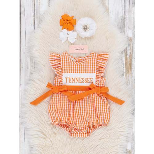 Tennessee Smocked Gingham Bubble Romper