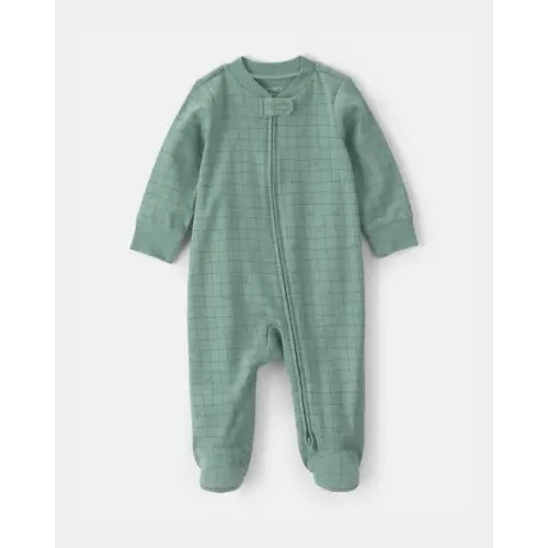 Baby Boy Dinosaur 100% Cotton 2-Way Zip Sleep & Play Pajamas - Green | Carter's