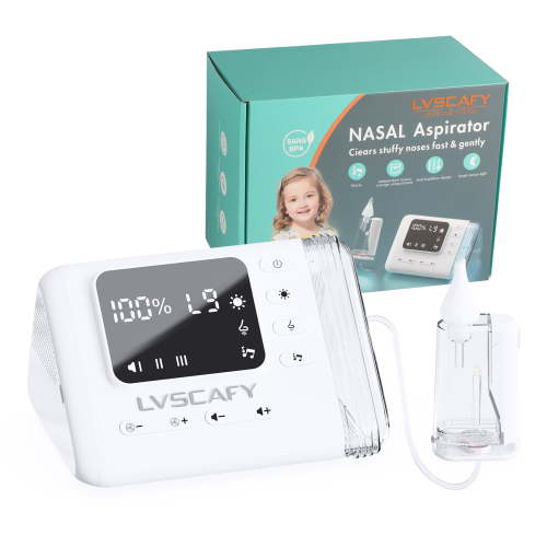 LVSCAFY Electric Nasal Aspirator for Baby – 9-Level Nose Sucker with Night Light & Music