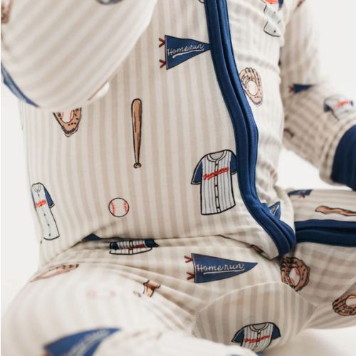 Blue Baseball Zipper Romper – In My Jammers