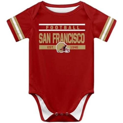 Newborn City Baby Girl Boy Clothes Unisex,Football Team Clothing Short Sleeve Apparel,Infant Baby Bodysuits,Size:3-24 Months