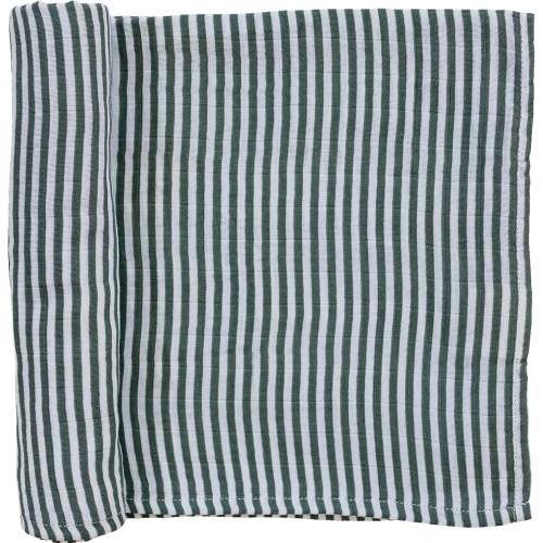 Green Stripes Muslin Swaddle Blanket