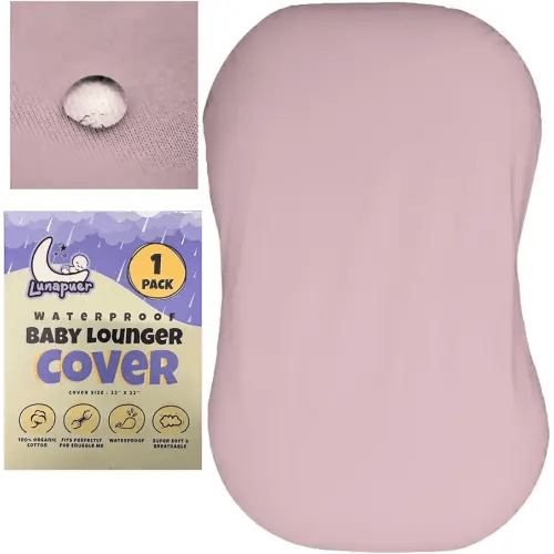 100% Waterproof Baby Lounger Cover - 2-Ply Organic Cotton Slipcovers Keep Your Lounger Clean & Your Baby Comfy - Machine Washable - (Cover for Snuggle Me) - Lavander