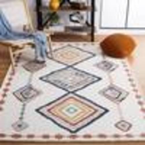 SAFAVIEH Marrakesh 4 ft. x 6 ft. Ivory/Multi Abstract Diamond Area Rug MRK616A-4