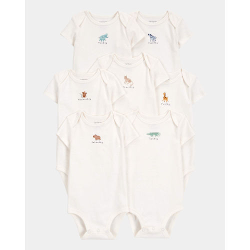 Baby 7-Pack Days Of The Week Short-Sleeve Cotton Bodysuits - Ivory - Carter's | Carter's