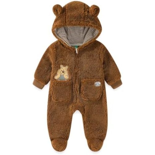 Disney Winnie the Pooh Baby Boys Hooded Pram Footies Coverall for Infants