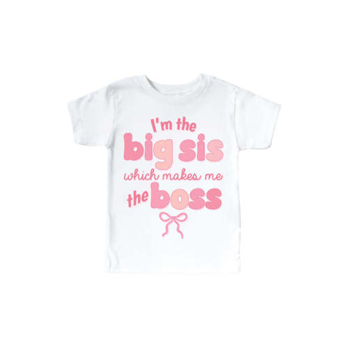 Bossy Big Sis Kids Graphic Tee | White