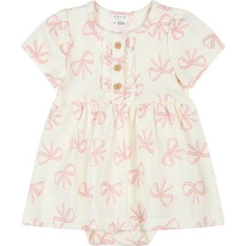 Bow Print Skirted Bodysuit, 18M