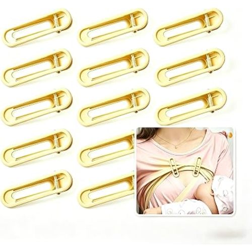 Nursing Clips for Breastfeeding Clothes,12 Pack Hands-Free Maternity Top Holder, Fabric Safe Breastfeeding Clip, Travel Diaper Bag Essential