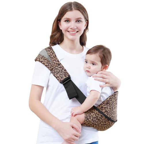 GAGAKU Toddler Carrier Adjustable Padded Sling Portable Ergonomic Baby Holder Carrier with Non-Slip Seat for 6-36 Months Infants & Toddlers (14-35 lbs)-Leopard