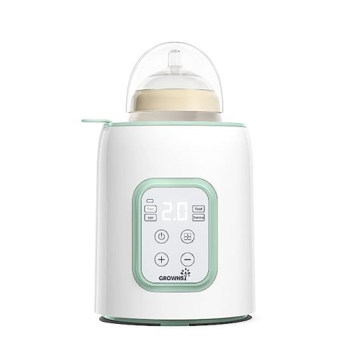GROWNSY Baby Bottle Warmer, 8-in-1 Fast Baby Milk Warmer with Timer for Breastmilk or Formula, Accurate Temperature Control, 24H Keep, Food Heater&Defrost BPA-Free Bottle Warmer for All Bottles- Green