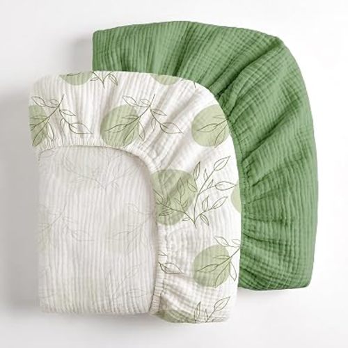 BabyBond Muslin Crib Sheets Fitted for Baby – Soft & Breathable – 2 Pack