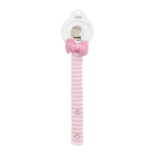 Crochet Pink Bow Pacy Clip