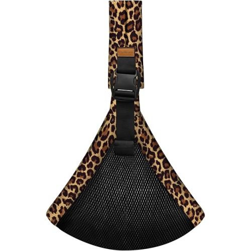 Marrlly Baby Sling Carrier Newborn to Toddler Adjustable One-Shoulder Design with Safety Buckle, Soft & Lightweight Sling Baby Carrier 10-30 lbs(Mesh,Brown Leopard)