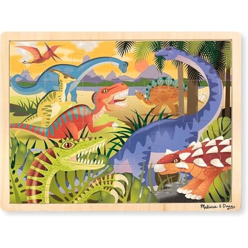 Melissa & Doug African Plains Safari Wooden Jigsaw Puzzle with Storage Tray (24 pcs)