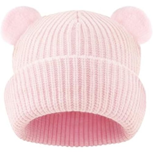 Bear Baby Beanie Knitted Baby Winter Hat Infant Toddler Boys Girls Beanie with Cotton Lining