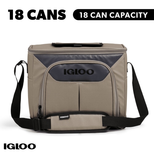 Igloo Trek 18 Can Capacity Softside Cooler with Hard Liner, Sandstone Tan