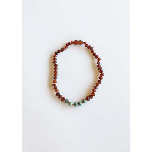 Raw Cognac Baltic Amber + Turquoise Jasper || Necklace – CanyonLeaf