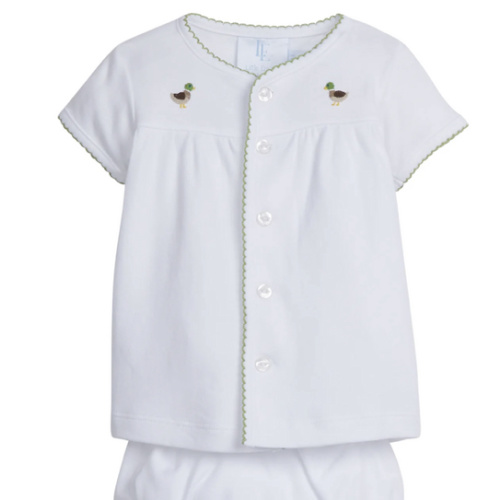 Pinpoint Layette Knit Set-Mallard – Posh Tots Children's Boutique