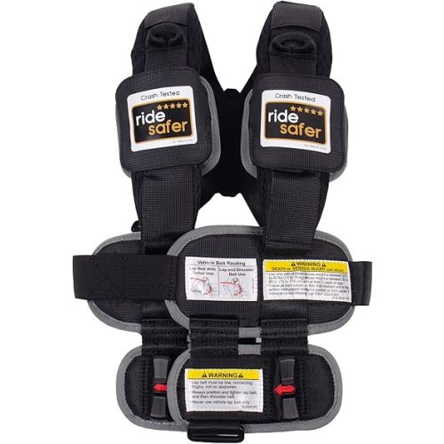 RideSafer Gen 5 - Extra Small (XS) Black, Lightweight, Compact, Portable Car Seat, 2+ years; 26.5–40 lb - Perfect for Travel and Everyday Child Safety
