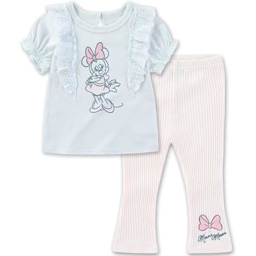 Disney Minnie Mouse Baby Girls Shirt and Ribbed Legging Pants Set for Infants