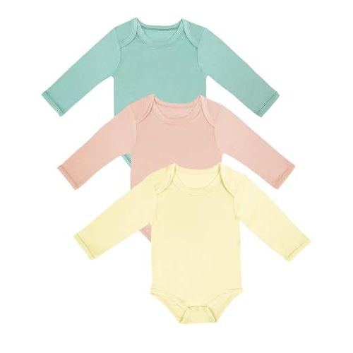 Ekkimy Rayon of Bamboo Baby Bodysuit, Long Sleeve Bodysuits for Boys Girls Infant Soft Clothes 0-24 Months