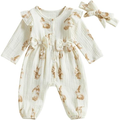 Newborn Baby Girl Valentines Outfit Heart Ruffle Bow Long Sleeve St Patricks Easter Romper Bodysuit