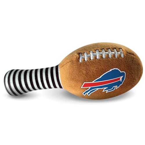 Buffalo Bills Plush Football Rattle by Smilo - Officially Licensed NFL Baby Rattle Toy - Soft Baby Rattle with Bell - for Babies and Toddlers from 3 Months