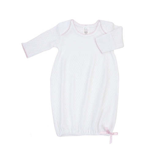 Knit Lap Shoulder Gown - Pink Trim