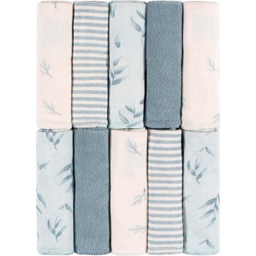 Just Born 10-Pack Baby Washcloths – Soft & Gentle Cotton, Perfect for Bath Time & Everyday Use, Absorbent & Durable, Blue