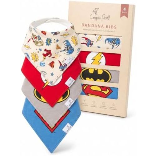 Copper Pearl Baby Bibs 4 Pack & 6 Pack, Bandana Drool Bibs for Baby Girl & Boy, Soft Cotton Bibs for Drooling and Teething