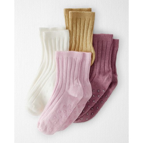 Toddler 4-Pack No-Slip Socks Made with Organic Cotton - Little Planet | Carter's